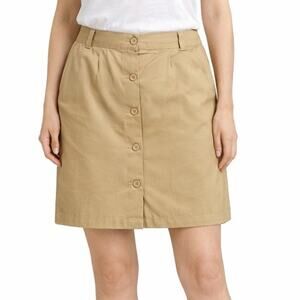ALLYSON WHITMORE Womens Skort Size 12P Tan Twill Button Up Zip Shorts Golf Skirt